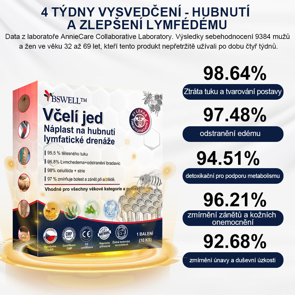 👑BSWELL™ Bee Venom Čistící Lymfatický Náplast Slimming Patch 🔥 Omezený čas! 70% SLEVA! (Dostupné pouze pro individuální nákupy) 🔥